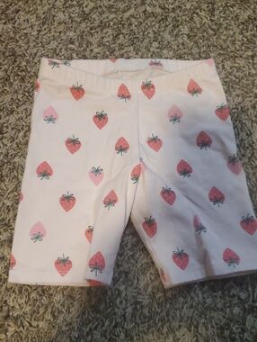 Cat & Jack White Bike Shorts with Pink Strawberry Print
